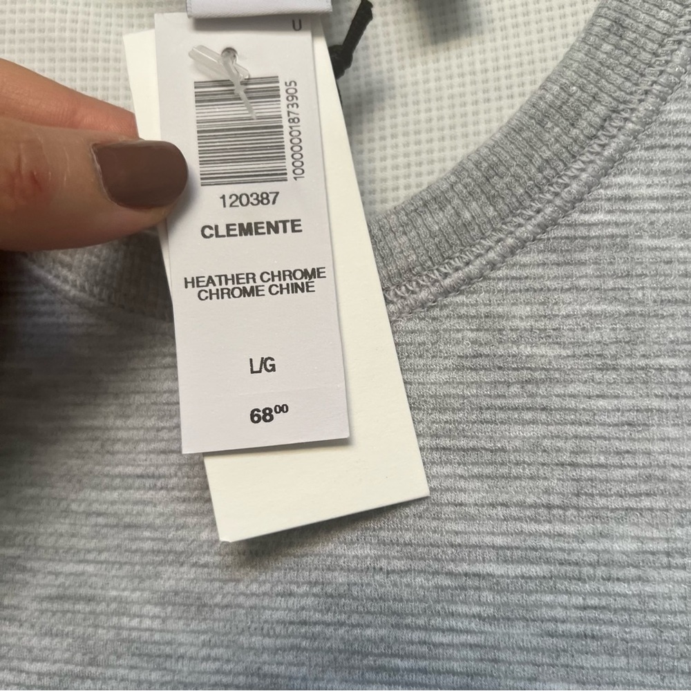 Aritzia Light Gray Long Sleeve Dress Soft-brushed jersey maxi dress size Large - Picture 5 of 8